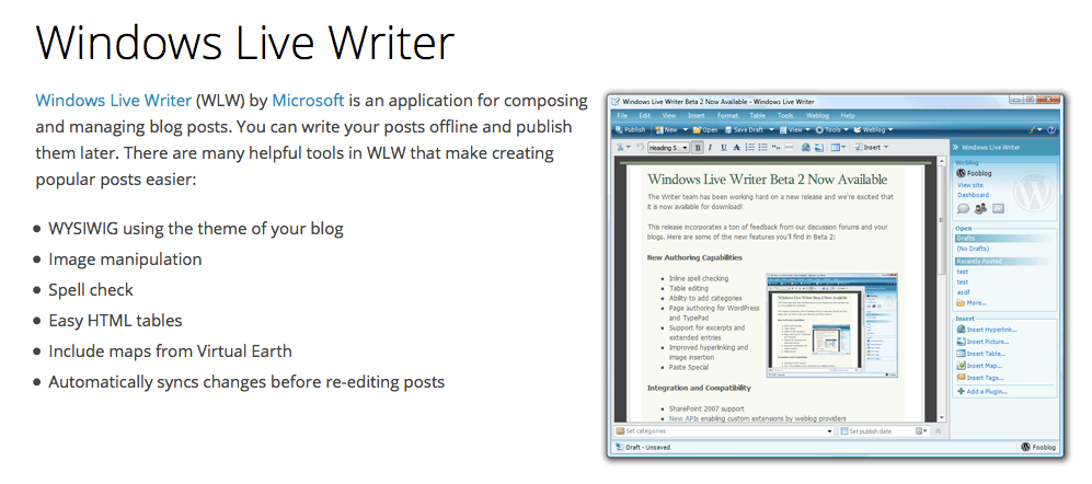 Windows live writer