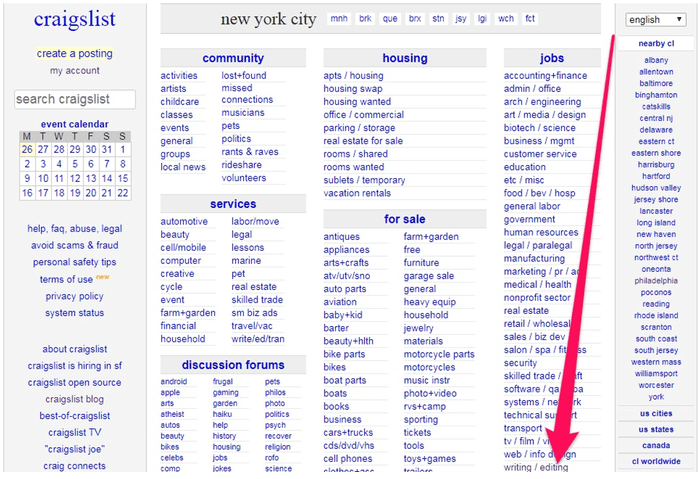 craigslist jobs writing land section example find